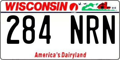 WI license plate 284NRN
