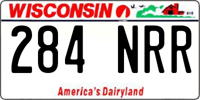 WI license plate 284NRR