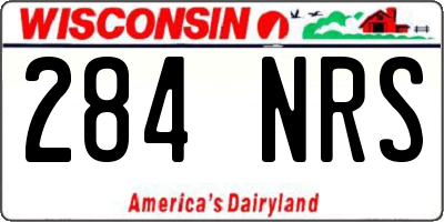 WI license plate 284NRS
