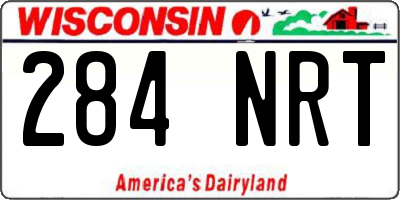 WI license plate 284NRT
