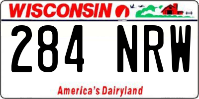 WI license plate 284NRW