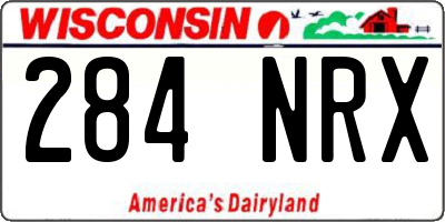 WI license plate 284NRX