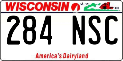 WI license plate 284NSC