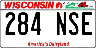 WI license plate 284NSE