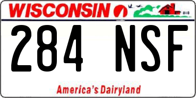 WI license plate 284NSF