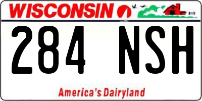 WI license plate 284NSH