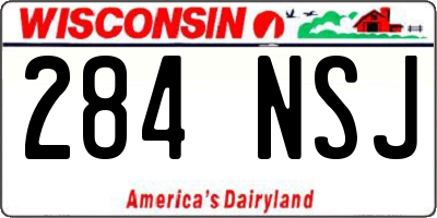 WI license plate 284NSJ