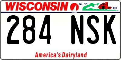 WI license plate 284NSK