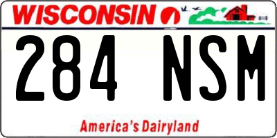 WI license plate 284NSM