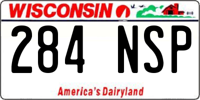 WI license plate 284NSP