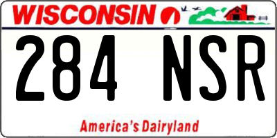 WI license plate 284NSR