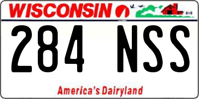 WI license plate 284NSS
