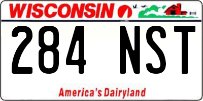 WI license plate 284NST
