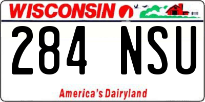 WI license plate 284NSU