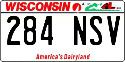 WI license plate 284NSV