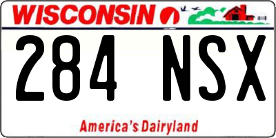 WI license plate 284NSX
