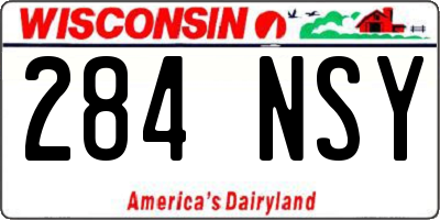 WI license plate 284NSY
