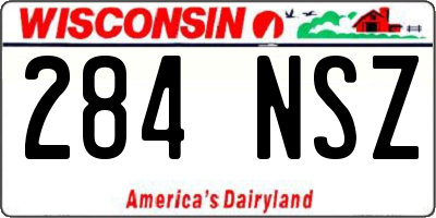 WI license plate 284NSZ