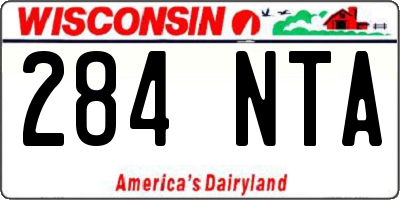 WI license plate 284NTA
