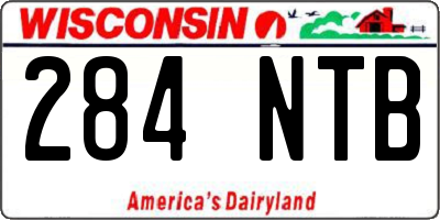 WI license plate 284NTB
