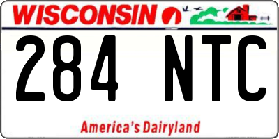 WI license plate 284NTC