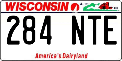 WI license plate 284NTE