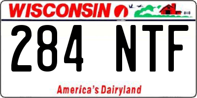WI license plate 284NTF
