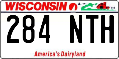 WI license plate 284NTH