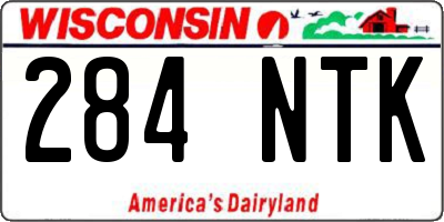 WI license plate 284NTK