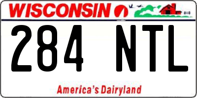 WI license plate 284NTL