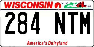 WI license plate 284NTM