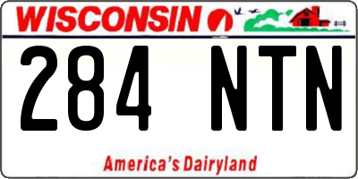 WI license plate 284NTN