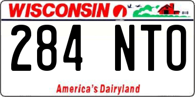 WI license plate 284NTO