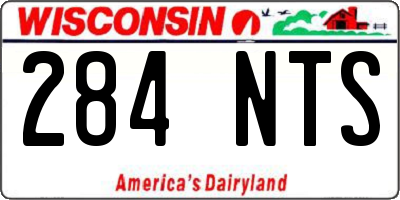 WI license plate 284NTS