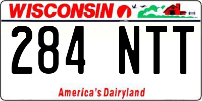WI license plate 284NTT