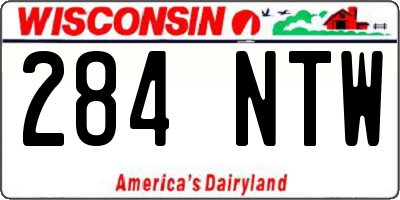 WI license plate 284NTW