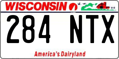WI license plate 284NTX
