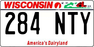 WI license plate 284NTY
