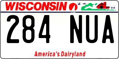 WI license plate 284NUA