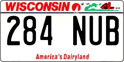 WI license plate 284NUB