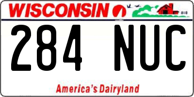 WI license plate 284NUC