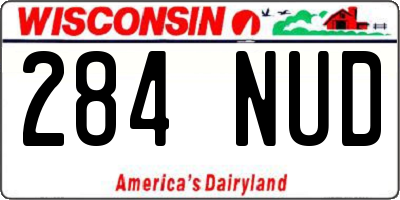 WI license plate 284NUD