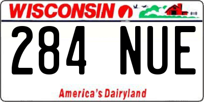 WI license plate 284NUE
