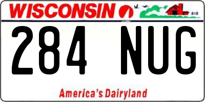 WI license plate 284NUG