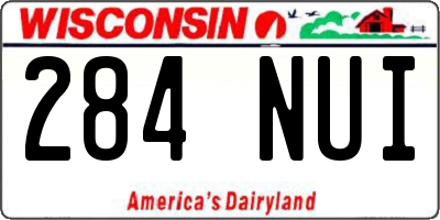 WI license plate 284NUI