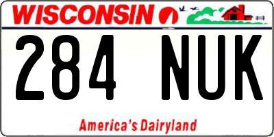 WI license plate 284NUK