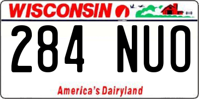 WI license plate 284NUO