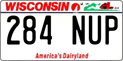 WI license plate 284NUP