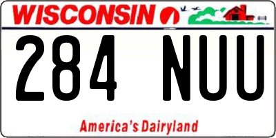 WI license plate 284NUU