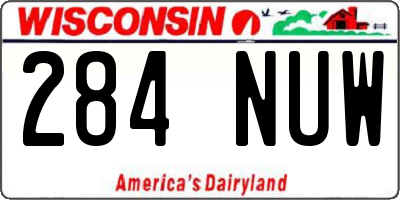 WI license plate 284NUW